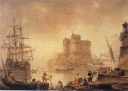 Charles-Francois de la Croix Harbour with a Fortress oil painting picture wholesale